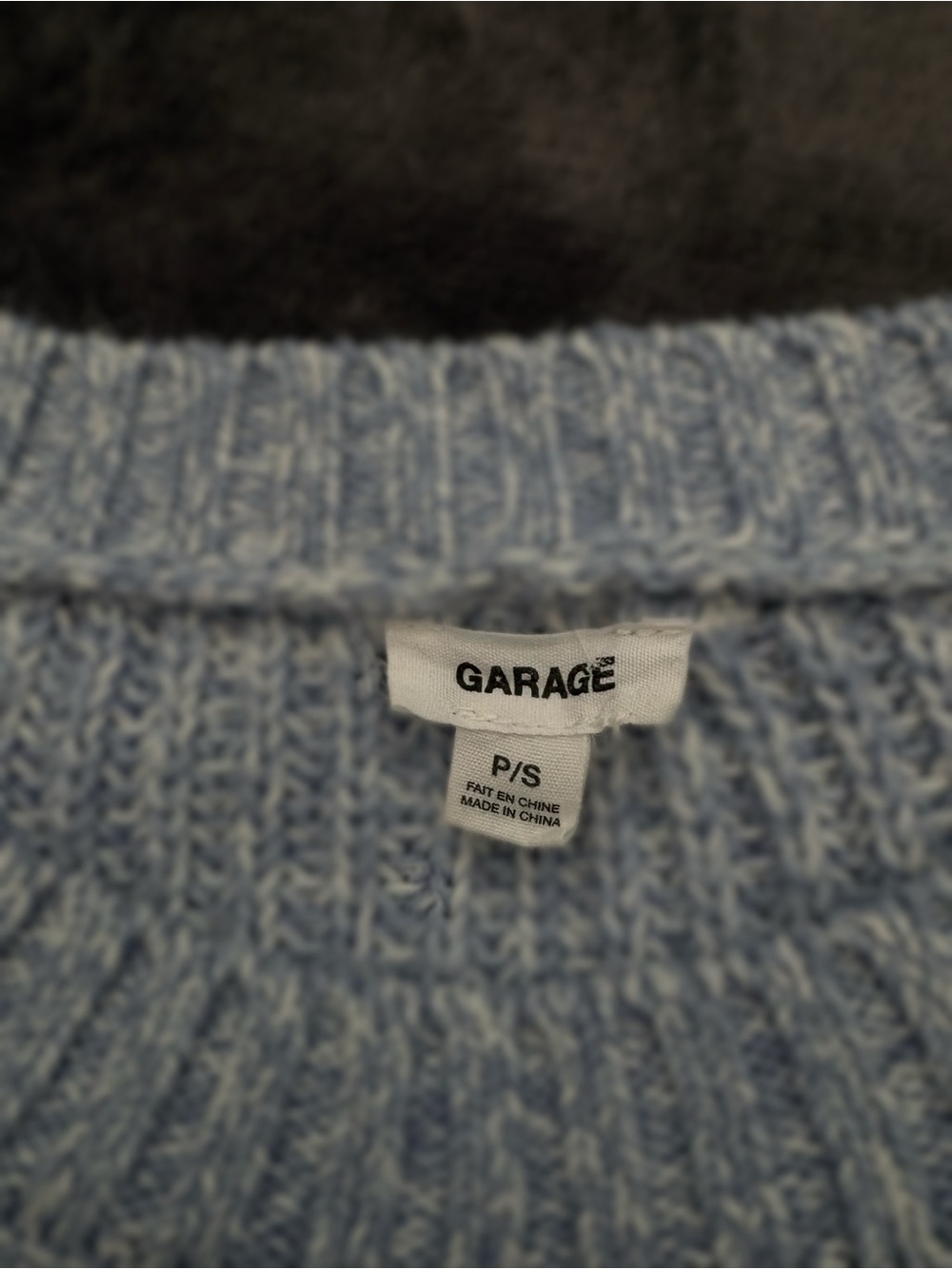 Garage | Light Blue | Cropped | Rib-Knit Sweater - Picture 4 of 5